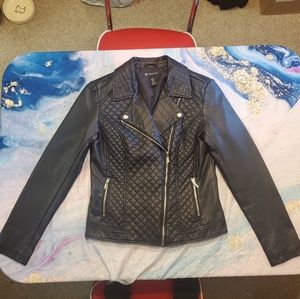 Quilted Faux Leather Jacket